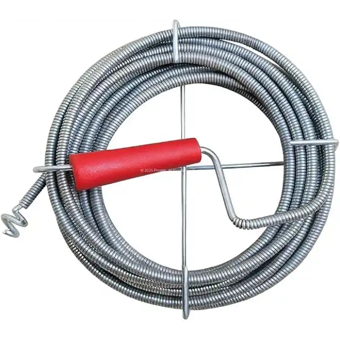 Kanal Açma Teli, 9 mm Kalınlık, Dayanıklı Metal Tel, Lavabo ve Gider Borusu Açacağı, Tıkanıklık Giderici, Spiral Tel, Ergonomik Sap, Kolay Kullanım, Lavabo, Tuvalet, Banyo, Küvet Açıcı (5 M)