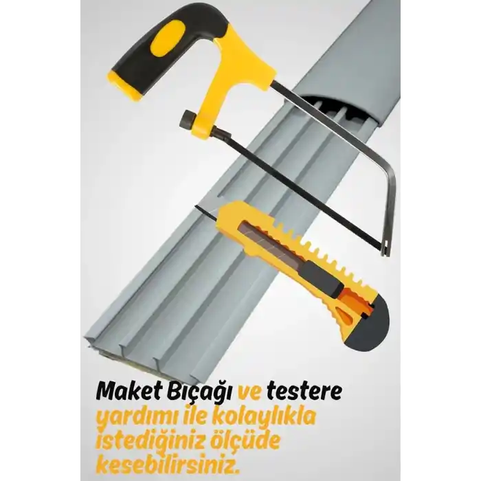 1m Kendinden Yapışkanlı 50x12mm Gri Balık Sırtı Kablo Kanalı (1 Metre)