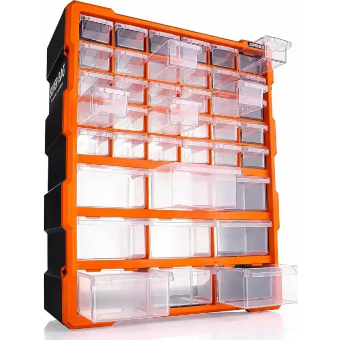 Süper Bag 39lu Mono Blok Çekmece Seti Büyük Boy Hobby Organizer Seti Vida Dübel Kutusu Takı Kutusu ASR6001