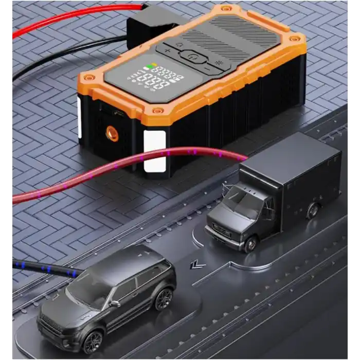 ENSHALL 24.000mAh Şarjlı Akü Takviye Cihazı Çantalı 2000A Tepe Akımlı Oto Hava Kompresör Powerbank