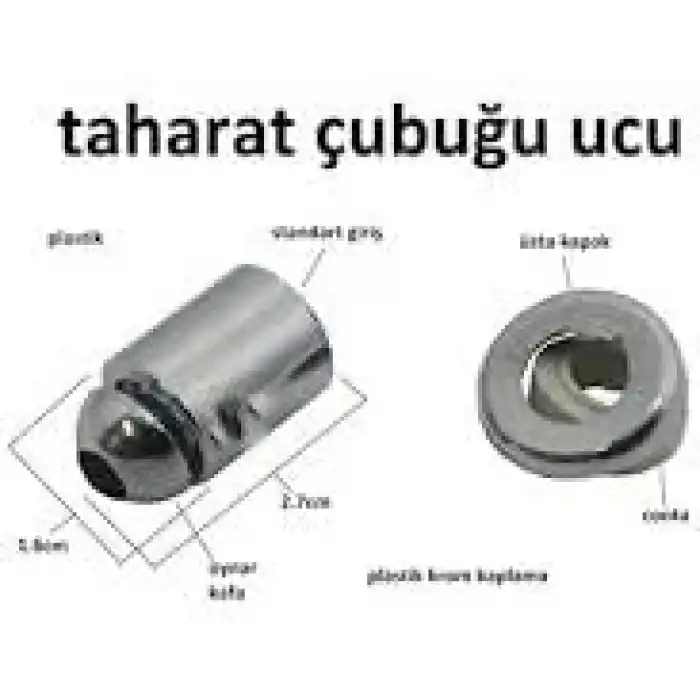 FEYZA YAPI Klozet Taharet Çubuğu ucu Oynar Başlıklı Krom renk