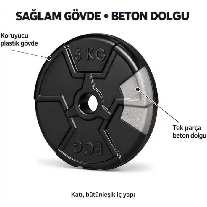 Ecgspor 20 KG Dambıl Seti ve Ağırlık Seti Vücut Geliştirme Aleti