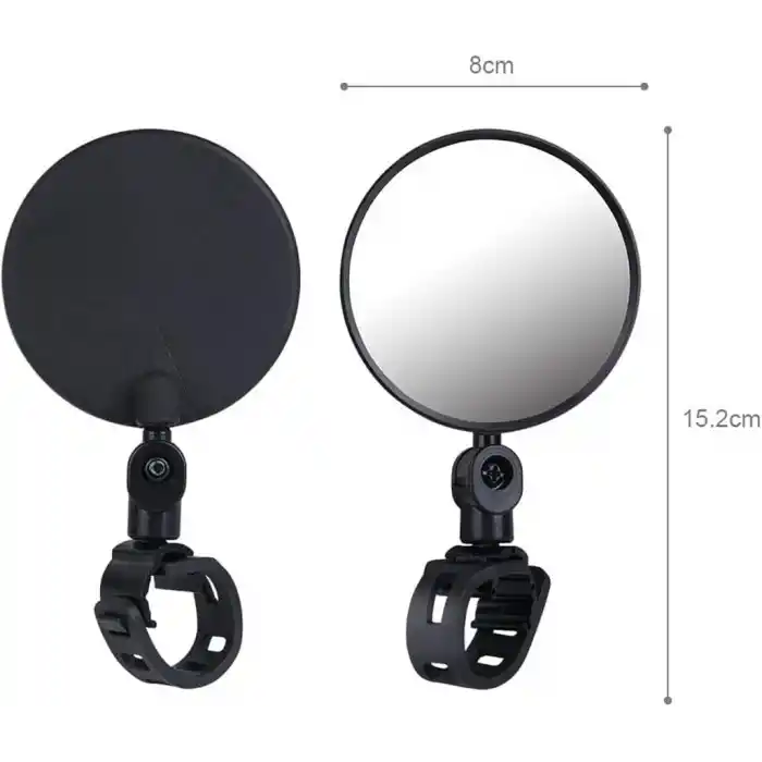 2 ADET Geniş Açı Bisiklet -Scooter Gidon Aynası - Dikiz Aynası Bisiklet Aksesuarı Bisiklet Ayna