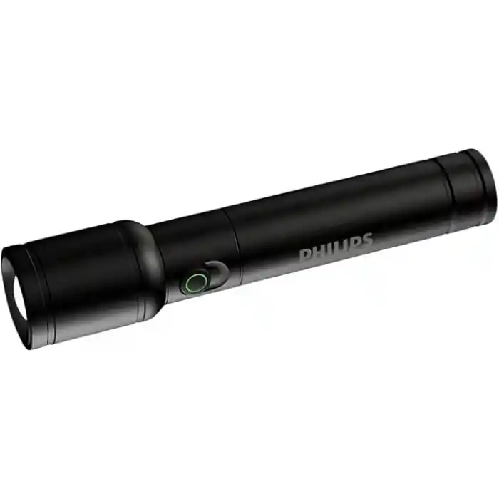 Philips SFL2124 250 Lümen 5W Led El Feneri Teleskopik Zoom Sos Modlu Metal Gövdeli Şarj Edilebilir Uzun Menzilli Flashlight