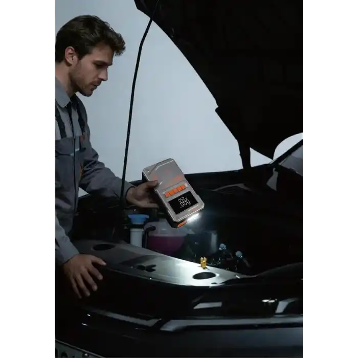 Jump Starter Auhma Akü Takviye Cihazı 12.000 mAh 4ü 1 Arada Powerbank Çantalı Hava Kompresörü 150 PSI Otomobil SUV Motosiklet Bisiklet için Gri