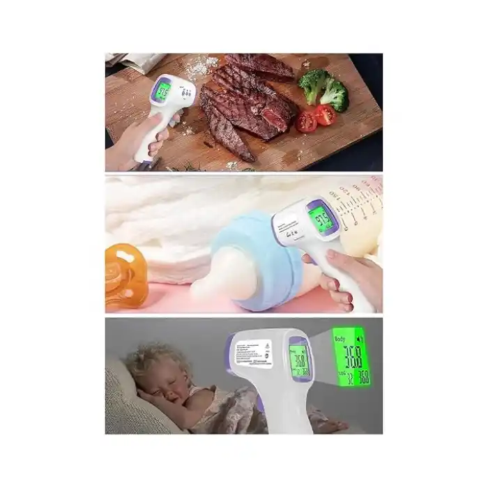 Dijital Temassız Ateş Ölçer Termometre Tabanca Model Hafızalı Pilli Bebek Çocuk Kedi Köpek Ortam Nesne Yemek Havuz