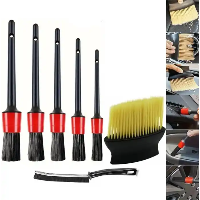 AEE® 7li Araç İçi Temizlik Fırça Seti Oto Detay Fırçası Yumuşak Toz Alma Klima Havalandırma Torpido Temizlik Aleti Jant Köpük