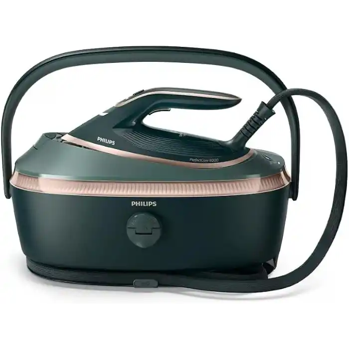 Philips PerfectCare 8000 Serisi Buhar Ütüsü - TurboPower Buhar Motoru, OptimalTEMP Yanmazlık, 1.4L Çıkarılabilir Tank ile 1 Saatlik Ütüleme (PSG8200/70), Deep Black