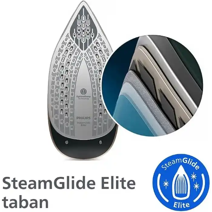 Philips PerfectCare 8000 Serisi Buhar Ütüsü - TurboPower Buhar Motoru, OptimalTEMP Yanmazlık, 1.4L Çıkarılabilir Tank ile 1 Saatlik Ütüleme (PSG8200/70), Deep Black