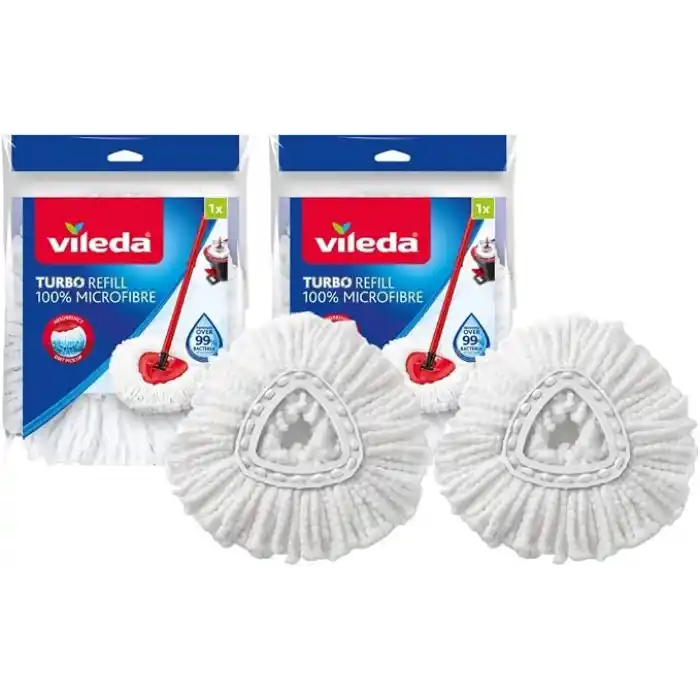 Vileda Turbo Classic mop yedek başlık, mikrofiber, beyaz, 2 adet