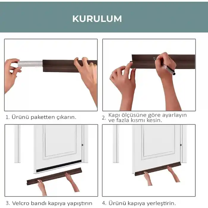BYENS Kapı Altı Rüzgar Önleyici Isı Yalıtım Süngeri Eşik Altlığı Rüzgarlık Stoper Toz Soğuk Sünger Tek Taraflı Çelik Kapı Dış Kapı