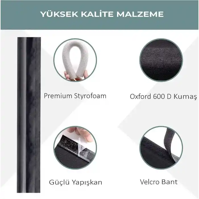 BYENS Kapı Altı Rüzgar Önleyici Isı Yalıtım Süngeri Eşik Altlığı Rüzgarlık Stoper Toz Soğuk Sünger Tek Taraflı Çelik Kapı Dış Kapı