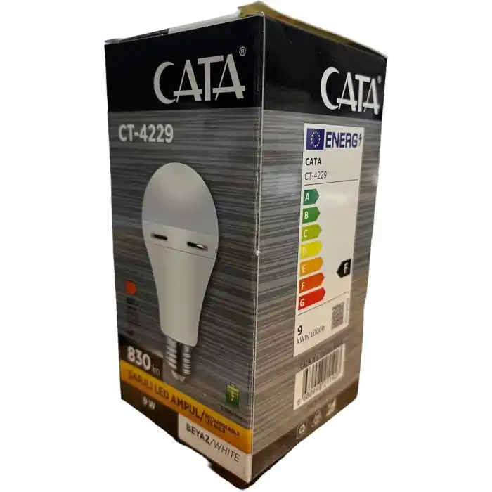 CT-4229 9W/6400K ŞARJLI LED AMPUL CATA