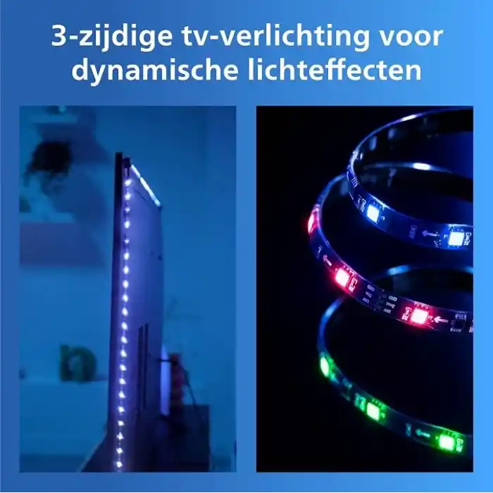 Philips Smart Lighting HDMI Sync Box TV arka ışığı, RGBIC LED şeritler, 55 – 65 inç TVler için, senkronizasyon. m. Film, müzik, HDMI 2.0, 4K, 60 Hzde bağlanır, WiZ ile bağlanır, harici video kaynağı