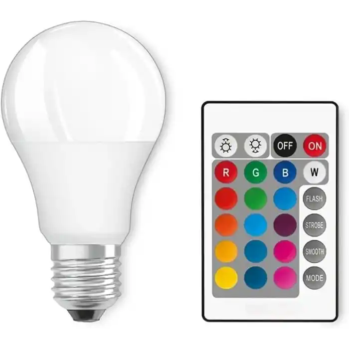 Orret Home 9W LED RGB Ampul – Uzaktan Kumandalı E27 Renkli Aydınlatma Ampulü, Çoklu Renk Modları, Ortam Işığı, Dekoratif RGB Led Ampul