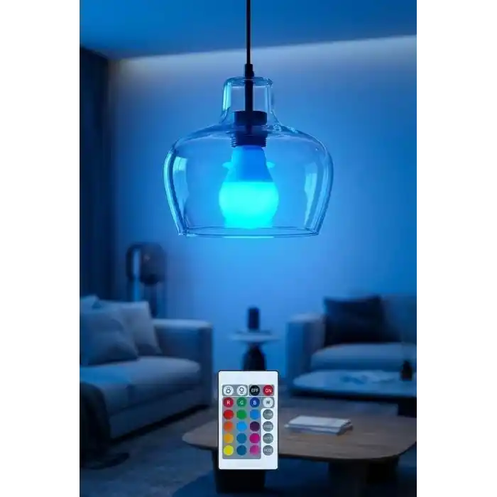 Orret Home 9W LED RGB Ampul – Uzaktan Kumandalı E27 Renkli Aydınlatma Ampulü, Çoklu Renk Modları, Ortam Işığı, Dekoratif RGB Led Ampul