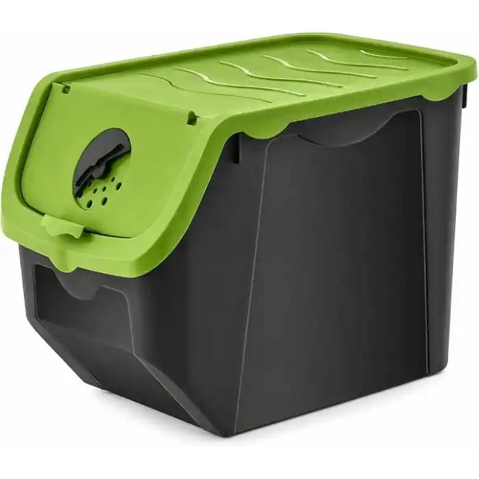 Orret Home 12 Litre Patates Soğan Saklama Kabı Hava Alabilir Kapaklı Sebze Saklama Kutusu Kilitli Kapaklı Sarımsak Organizer Plastik Erzak Saklama Kabı İstiflenebilir Kiler Düzenleyici (ASORTİ RENK)