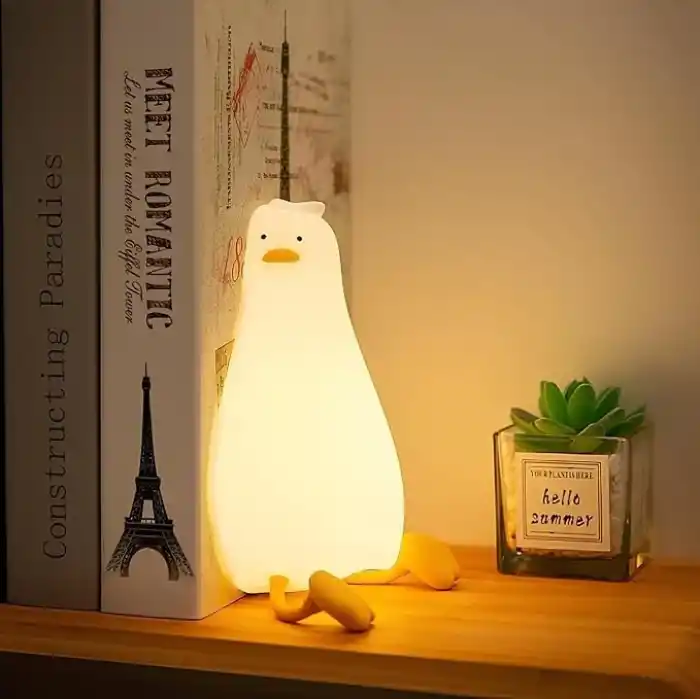 Çocuk Gece Lambası Yumuşak Dokunmatik RGB Renk Modu,Emzirme Işığı Bebek Odası,Dokunmatik Kontrol, USB Şarjı (BPA İÇERMEZ) (Ördek)