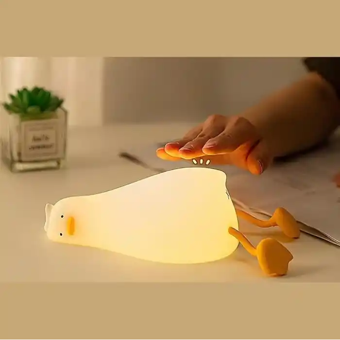 Çocuk Gece Lambası Yumuşak Dokunmatik RGB Renk Modu,Emzirme Işığı Bebek Odası,Dokunmatik Kontrol, USB Şarjı (BPA İÇERMEZ) (Ördek)