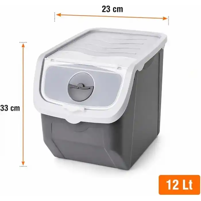 Orret Home 12 Litre Patates Soğan Saklama Kabı Hava Alabilir Kapaklı Sebze Saklama Kutusu Kilitli Kapaklı Sarımsak Organizer Plastik Erzak Saklama Kabı İstiflenebilir Kiler Düzenleyici (ASORTİ RENK)