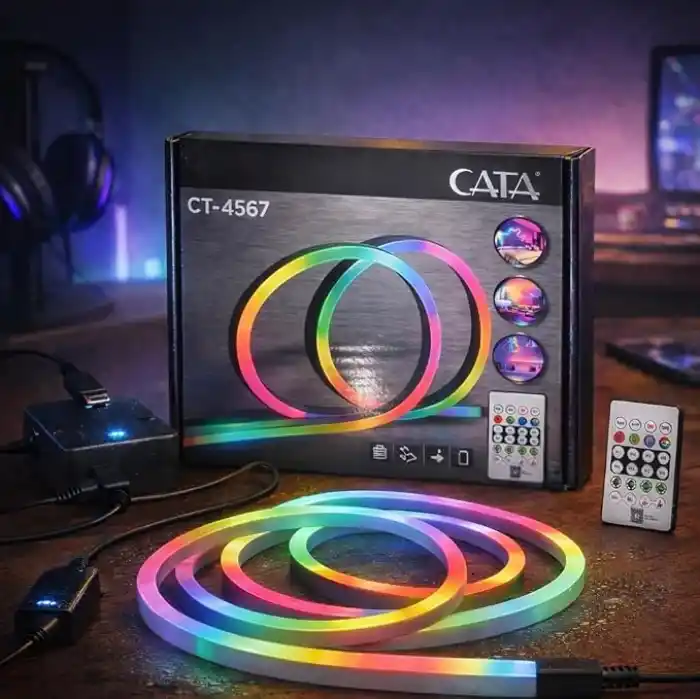 RGB Akıllı Pixel Neon LED Set 5 Metre – 7W USB Girişli, Mobil Uygulama ve Kumanda Kontrollü, Müzik Senkronlu, IP65 Su Geçirmez, Kişiselleştirilebilir Renk Efektli, Oyuncu Odası Dekoratif Aydınlatma
