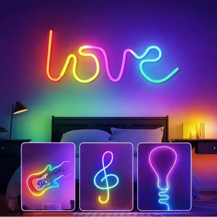 RGB Akıllı Pixel Neon LED Set 5 Metre – 7W USB Girişli, Mobil Uygulama ve Kumanda Kontrollü, Müzik Senkronlu, IP65 Su Geçirmez, Kişiselleştirilebilir Renk Efektli, Oyuncu Odası Dekoratif Aydınlatma