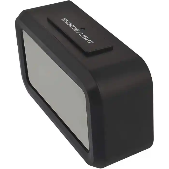 Coverzone Dekoratif Dijital Alarmlı Saat, 12/24 Dönüştürme Gece Görüşlü Yatak Başucu Saati Masa Saati Led Ekran Pilli Çalar Saat 13 x 4.5x 7.5cm (Siyah)