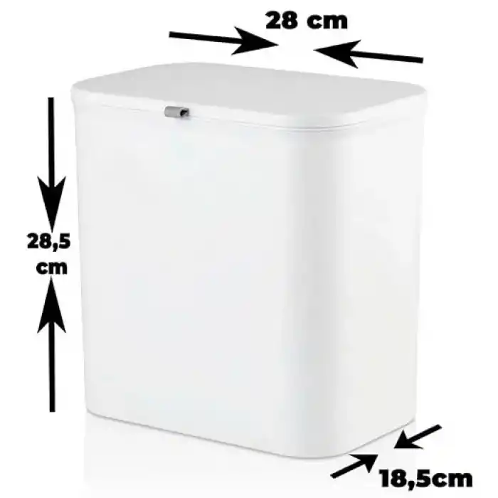 Orret Home Dolap Kapağına Asılabilir 15 Litre Çöp Kovası, Duvara Yapıştırılabilir Çift Tarafa Açılabilir Mutfak Çöp Kutusu, Banyo Çöp Kovası, Kapaklı Asma Çöp Kovası Organizer (Beyaz)