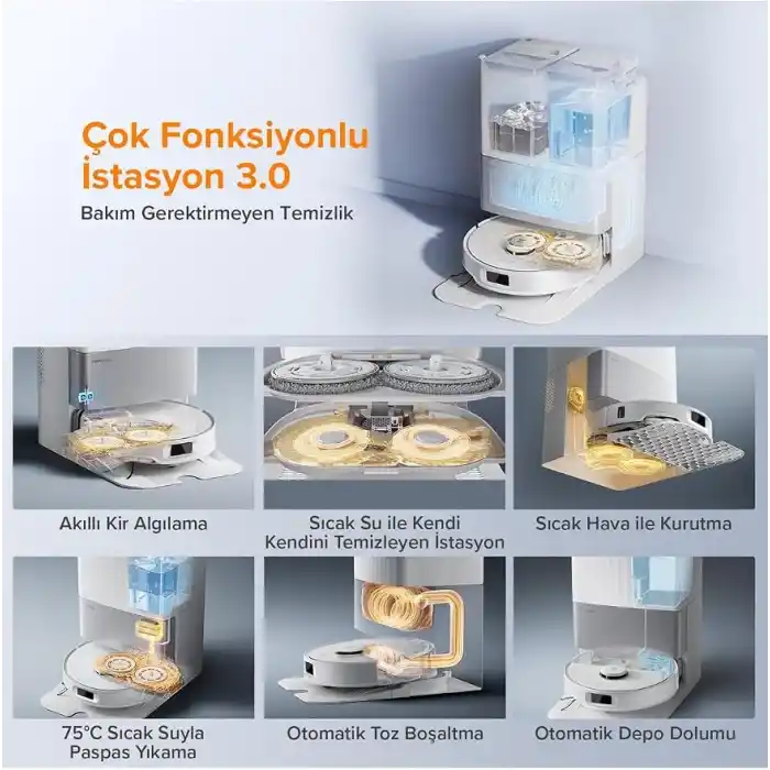 Roborock Qrevo Edge 5V1 Akıllı Robot Süpürge - Beyaz