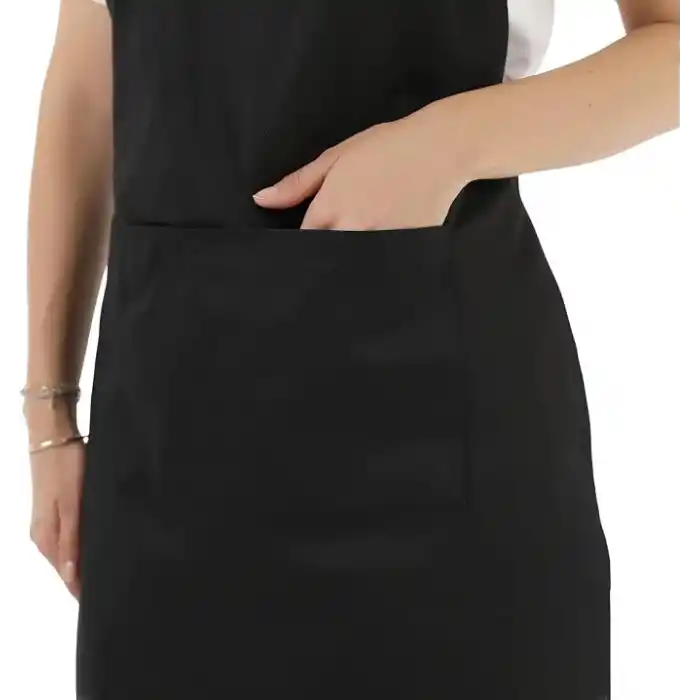 Erkek ve Kadınlar için - Şef, Aşçı, Kafe, BBQ, Kuaför Önlüğü Apron 80 x 60 cm Large Rahat Tüm Bedenler Bel Bağları ile Dayanıklı ve Hafif, Yıkanabilir 2 Geniş Cep - 1li Paket, Siyah