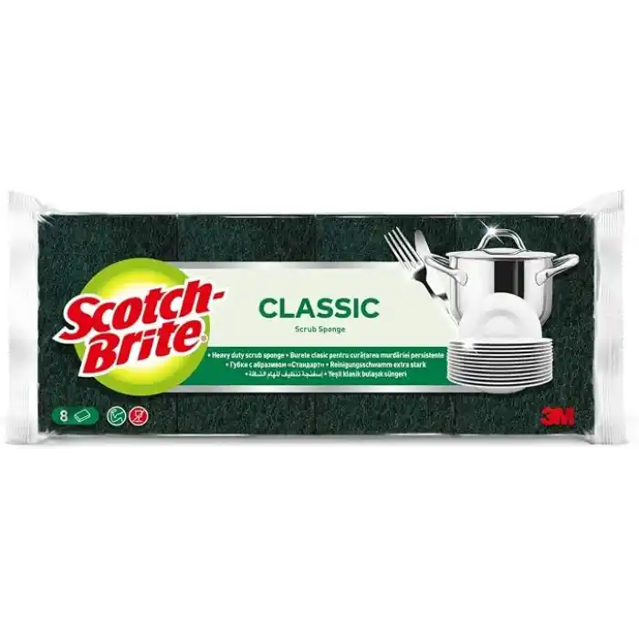 Scotch-Brite 2048167 Yeşil Klasik Bulaşık Süngeri 8li