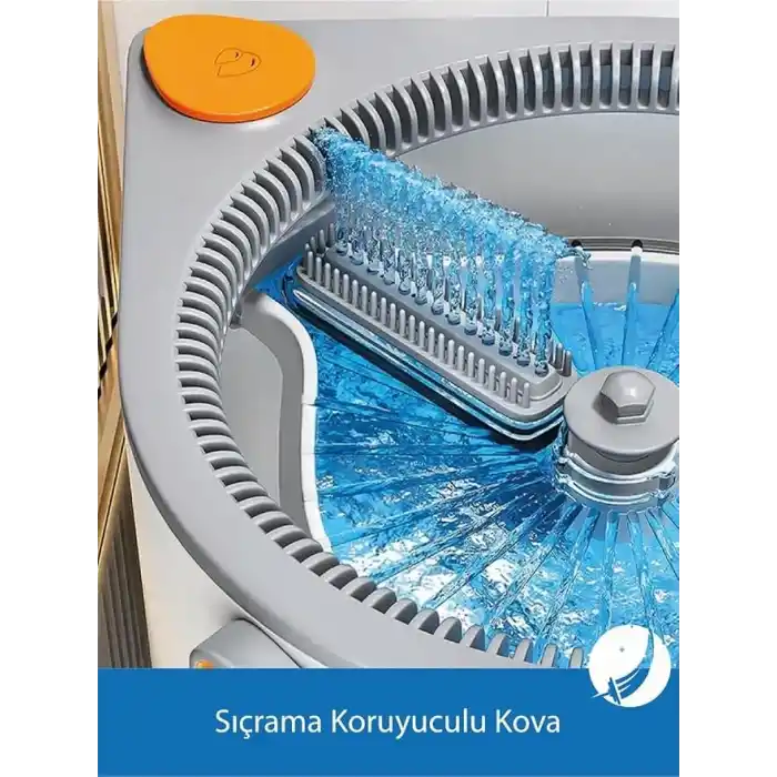 Yeni Tasarım Otomatik 360° Döner Mop ve Temizlik Seti, 3 Başlıklı Paspas Mop