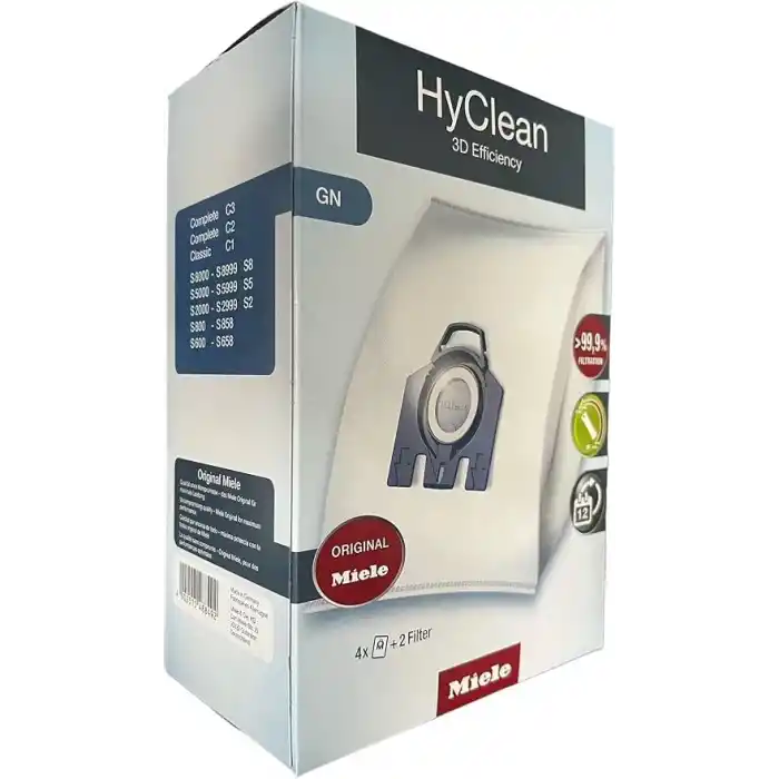 Miele HyClean GN 3d verimlilik toz torbası için klasik, komple, S2000, S5000, ve S8000 Serisi 8.5 x 16.5 x 23.5 cm beyaz 9917730