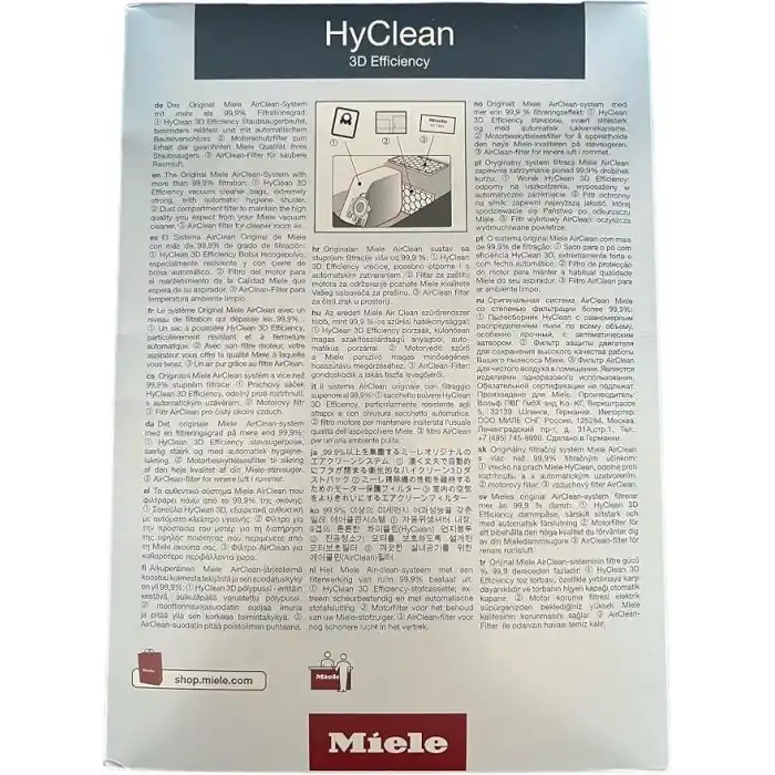 Miele HyClean GN 3d verimlilik toz torbası için klasik, komple, S2000, S5000, ve S8000 Serisi 8.5 x 16.5 x 23.5 cm beyaz 9917730