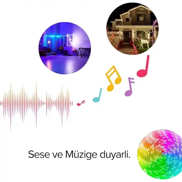Amber LED Pixel Rgb Magic Peri ışık - 5v Usb Girişli, Bluetooth Uygulamalı, Uzaktan Kumandalı, Müziğe Duyarlı, Suya Dayanıklı, Parti, Yılbaşı, Doğum Günü, Eğlence için (10 Metre)