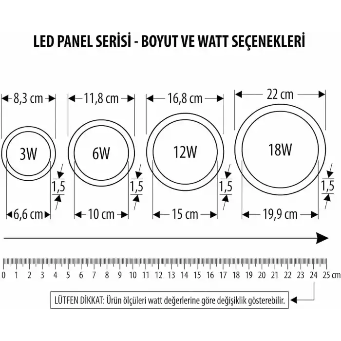 Cata CT-5147B 12 WATT 6400K BEYAZ - Slim Sıva Altı LED Panel Armatür - İnce Kasa Yuvarlak Tavan Spot Lambası, Trafolu - 2 ADET