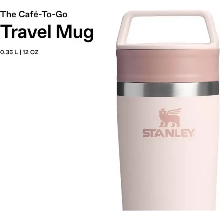 STANLEY Café-to-Go Termos Bardak 0.35 Litre - Pembe Kuvars (Rose Quartz) | Paslanmaz Çelik