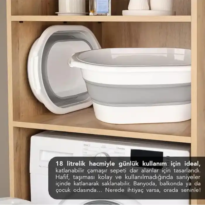 Jouis Katlanabilir Çamaşır Sepeti,Katlanabilir Oyuncak Sepeti, Plastik Çamaşır Sepeti, Katlanabilir Çamaşır Selesi Hacmiyle İdeal Depolama İdeal Boy