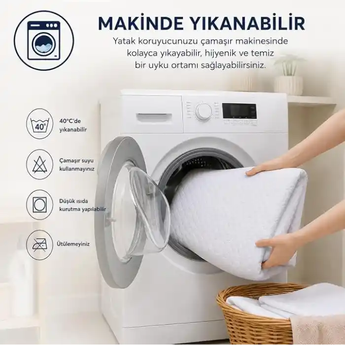 Sıvı Geçirmez Fitted Yatak Koruyucu Alez – Tek Kişilik 100x200 cm + 30 cm – Lastikli Geçmeli, Yıkanabilir, Leke Tutmayan Yatak Koruma Örtüsü – Beyaz