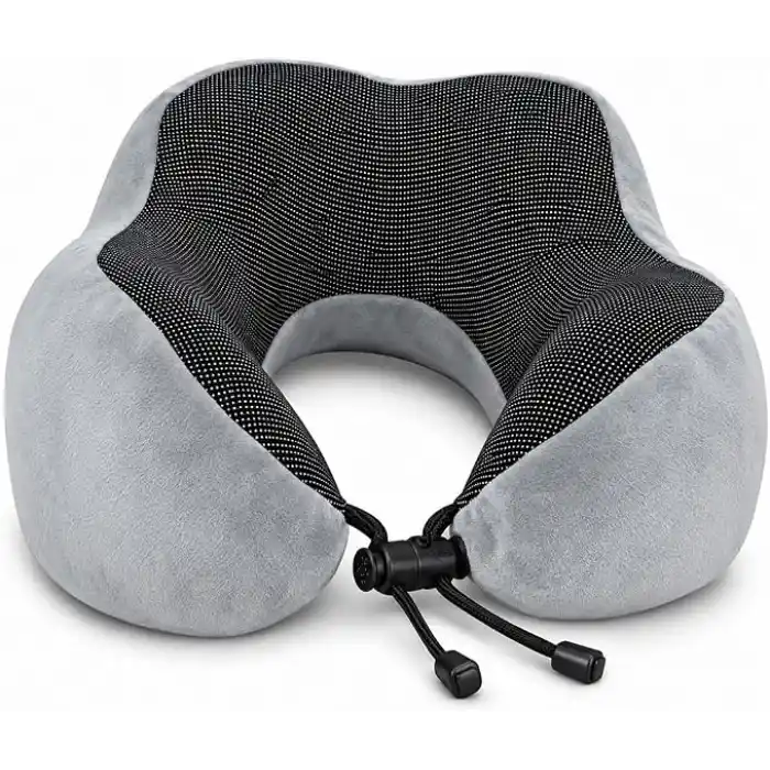 Seyahat Boyun Yastığı - Hafızalı Köpük, 360° Destekli, Ortopedik Seyahat Yastığı - Ayarlanabilir Çene Desteği, Yumuşak Kumaş, Yıkanabilir Kılıf, Gizli Fermuar, Uçak ve Araç Seyahatları İçin