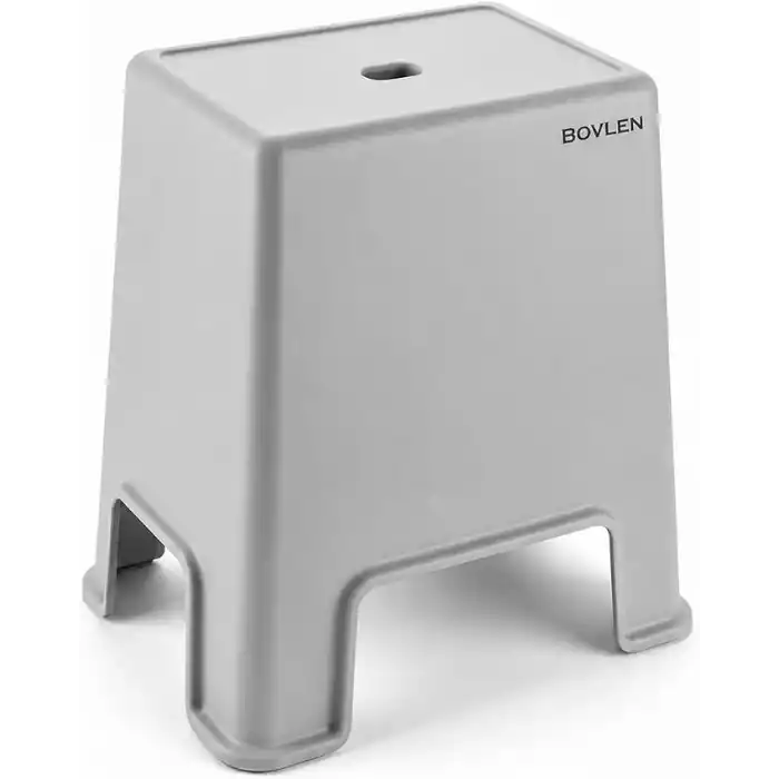 Büyük Boy Kaymaz Banyo Taburesi - 150 kg Taşıma Kapasiteli Kaydırmaz Banyo Taburesi - Çocuk Taburesi - Basamak Tabure - 1. Sınıf Sert Plastik 45 x 40 x 24 cm (Büyük Boy Gri)
