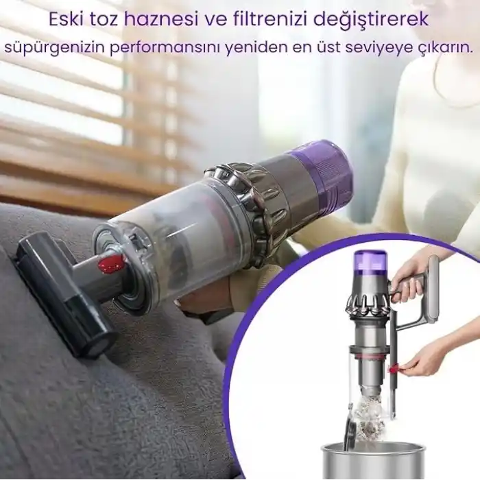 Dyson V11, V15 ile Uyumlu Toz Haznesi ve Filtre Seti