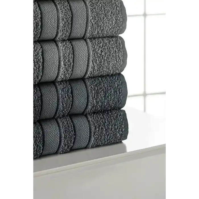 Mürdüm Home Lia Üç Renkli El-Yüz Havlusu,6lı Paket, 6 Parça 50x85, Yumuşak ve Emici, Premium Kalite Günlük Kullanıma Uygun%100 Pamuk Havlu(Beyaz-Gri-Siyah)
