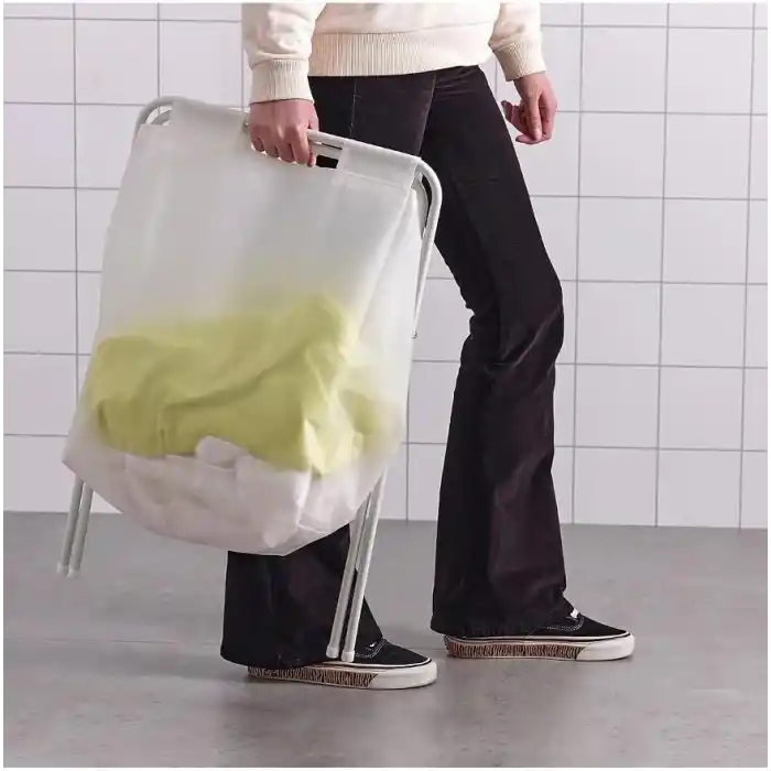 IKEA 50 Litre Beyaz,Katlanır, Çamaşır Sepeti Açılır Kapanır Pratik Kirli Sepeti 50 Lt U42X G43X Y60 cm
