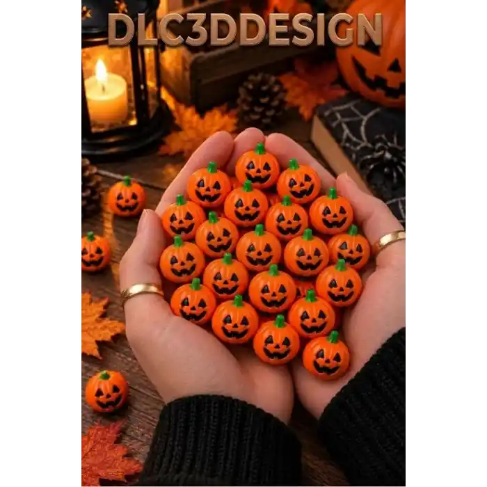 20’li Halloween Mini Balkabağı Figürü Seti – 1.5 CM Dekoratif Cadılar Bayramı Süsü Turuncu