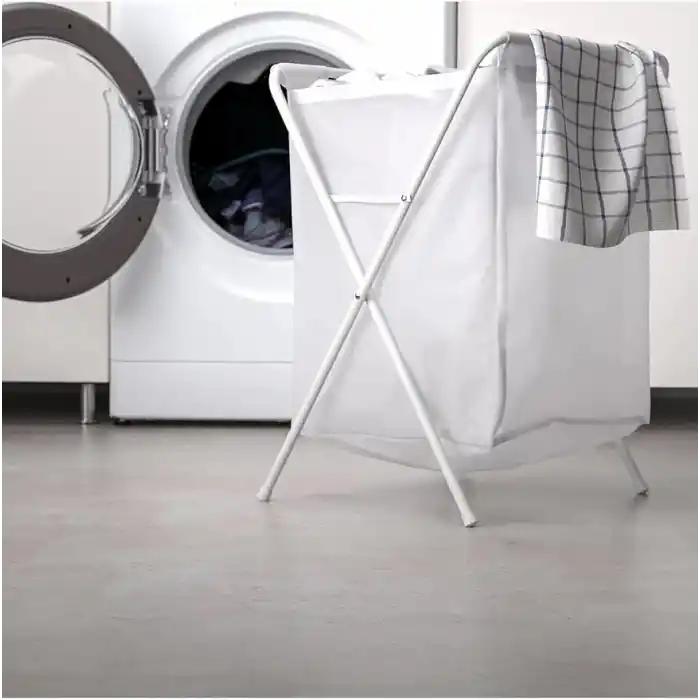 IKEA 50 Litre Beyaz,Katlanır, Çamaşır Sepeti Açılır Kapanır Pratik Kirli Sepeti 50 Lt U42X G43X Y60 cm
