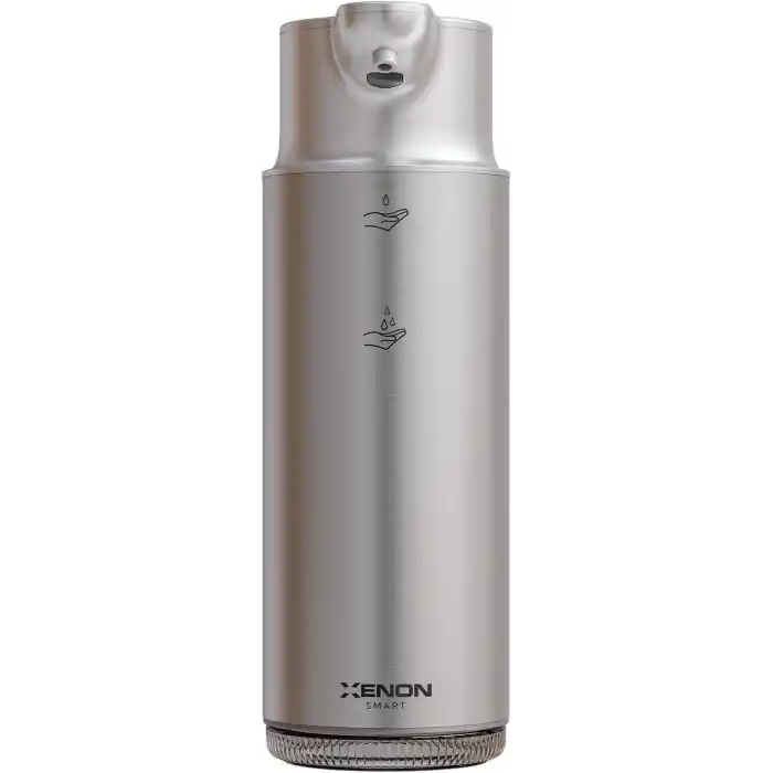 Xenon Smart Sensörlü Sıvı Sabunluk Temassız Otomatik Sabun Dispenseri 300 ml 1500 mAh Type-C Şarjlı Paslanmaz Çelik 2 Kademeli Gri X6840