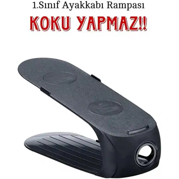 Jouis 6 Adet Çift Katlı Ayakkabı Rampası Organizeri - Ayakkabılık ve Dolap İçi Alan Tasarrufu Sağlayan Ayarlanabilir Stand Düzenleyici, Plastik Koku Yapmaz Plastik Ayakkabı Tutucu
