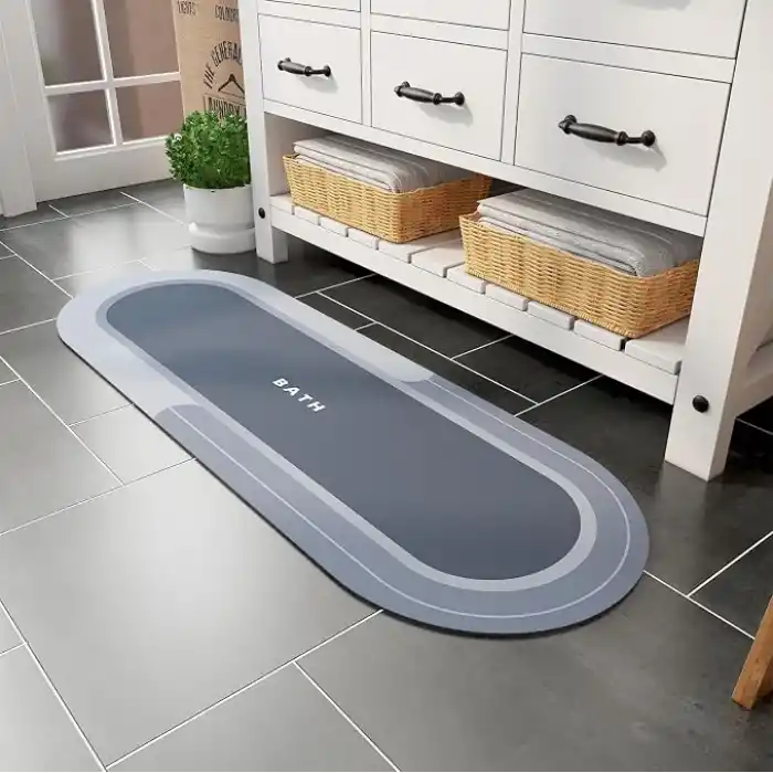 FETHİYE TOPTAN Sihirli Paspas Banyo Paspası Su Emici Mutfak Koridor Paspas Kaymaz Tabanlı 40cm - 120cm Yuvarlak