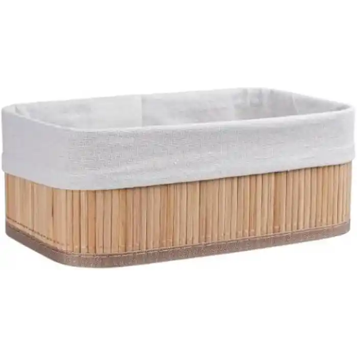 Orret Home 3lü Bambu Sepet Seti: Çok Amaçlı Ekmek Sepeti ve Banyo Mutfak Organizeri (Dikdörtgen)